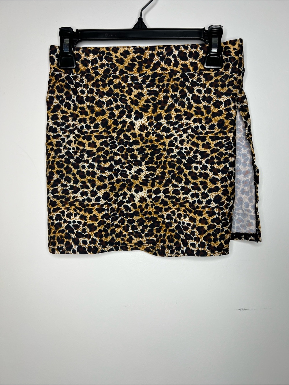 Leopard Print Mini Skirt - Black & Gold coverup